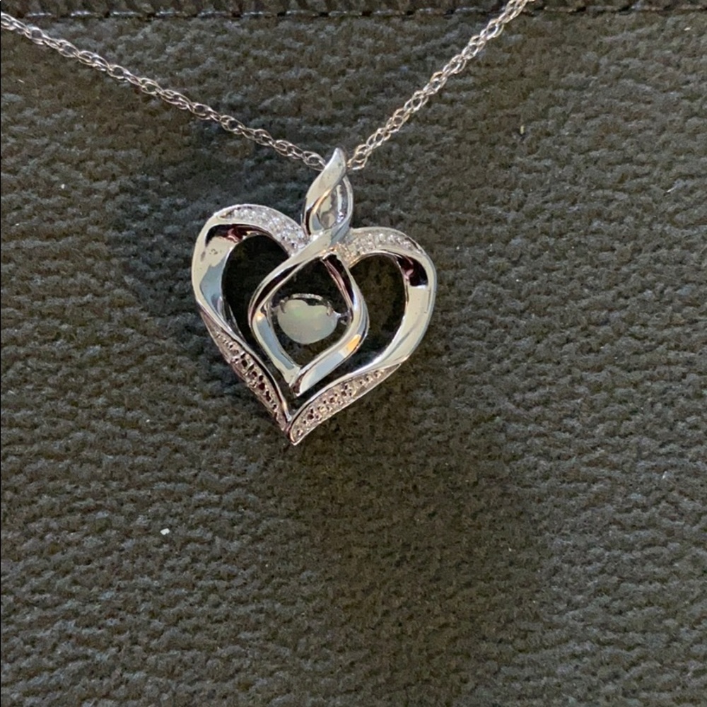 New opal heart necklace